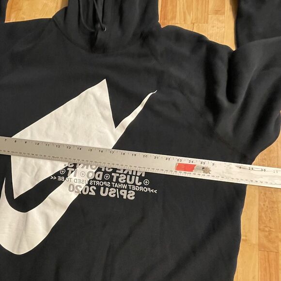 Nike Sportswear Hoodie Mirrored GraphicCJ5048 010 Big Swoosh Logo Pullover XXL‎ - Picture 6 of 10